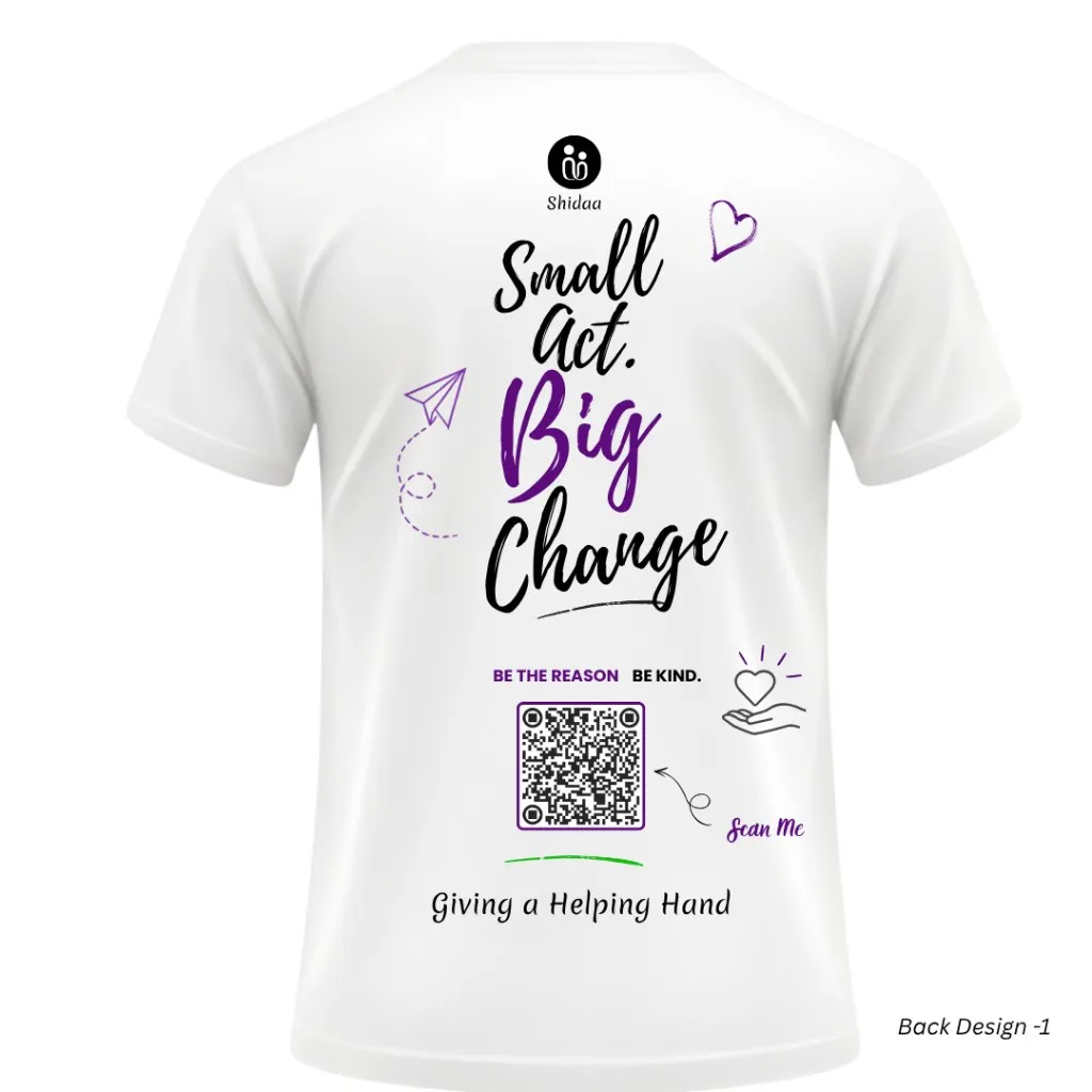 Back design 1 — Small Act Big Change with QR code