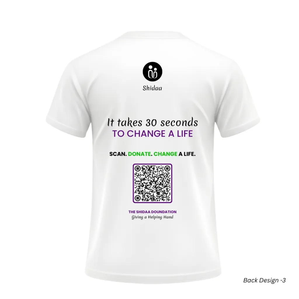Back design 3 — It takes 30 seconds to change a life with QR code